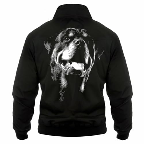 dog like a boss Herren Harrington Jacke Rottweiler Hunde Motiv Bild Größe S bis 5XL männer gassi von dog like a boss