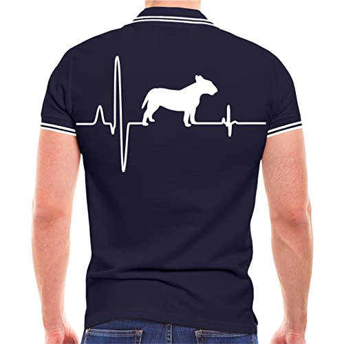 dog like a boss Herren Poloshirt Polohemd Bullterrier Herzschlag Bully Miniatur Bullies von dog like a boss