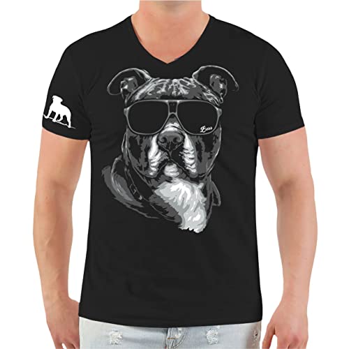 dog like a boss Herren Tshirt American Staffordshire Terrier Bullterrier (mit Rückendruck) Größe S - 5XL von dog like a boss