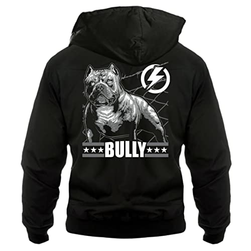 dog like a boss Männer Harrington Jacke mit Kapuze BULLY (mit Rückendruck) Größe S - 5XL von dog like a boss