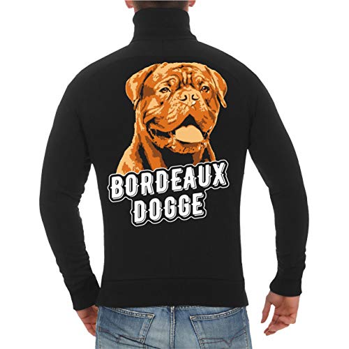 dog like a boss Männer und Herren Sweatjacke Bordeaux Dogge Porträt (mit Rückendruck) Größe M - 8XL von dog like a boss