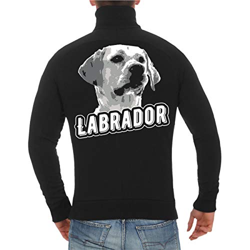 dog like a boss Männer und Herren Sweatjacke Labrador hell Porträt (mit Rückendruck) Größe M - 8XL von dog like a boss