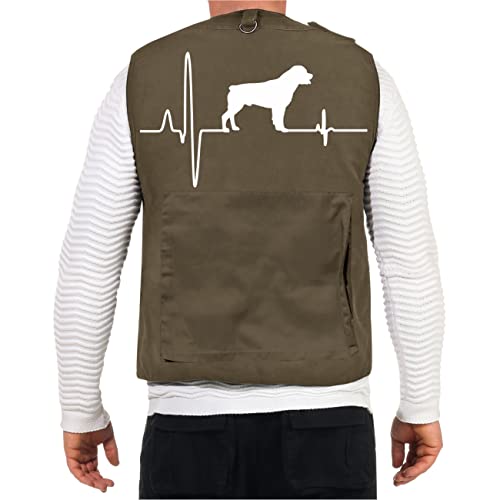 dog like a boss Weste mit vielen Taschen Rottweiler Herzschlag Größe S - 7XL von dog like a boss