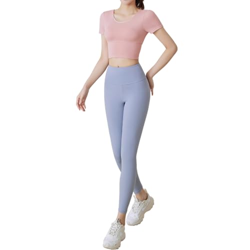 dohomiryo Damen 2-teiliges Trainingsanzug Yoga Outfit Jogginganzug Set Freizeitanzug Rosa + Blau 2XL von dohomiryo