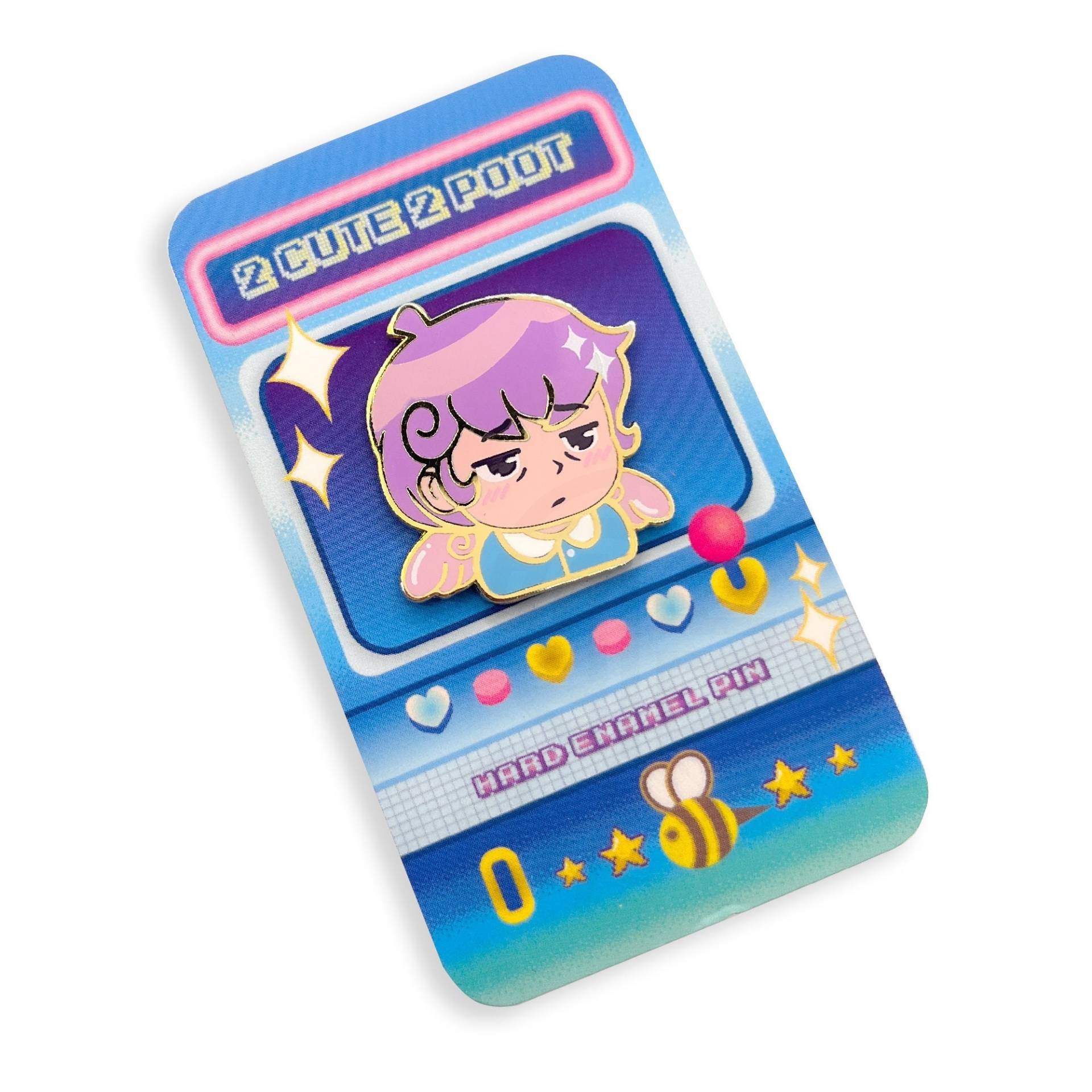 Niedliches Cardamon Sad Landlor From Bee & Puppycat Harte Emaille Clutch Mit Gratis Sticker Kawaii Cartoon Fanart Von Dokino von dokino