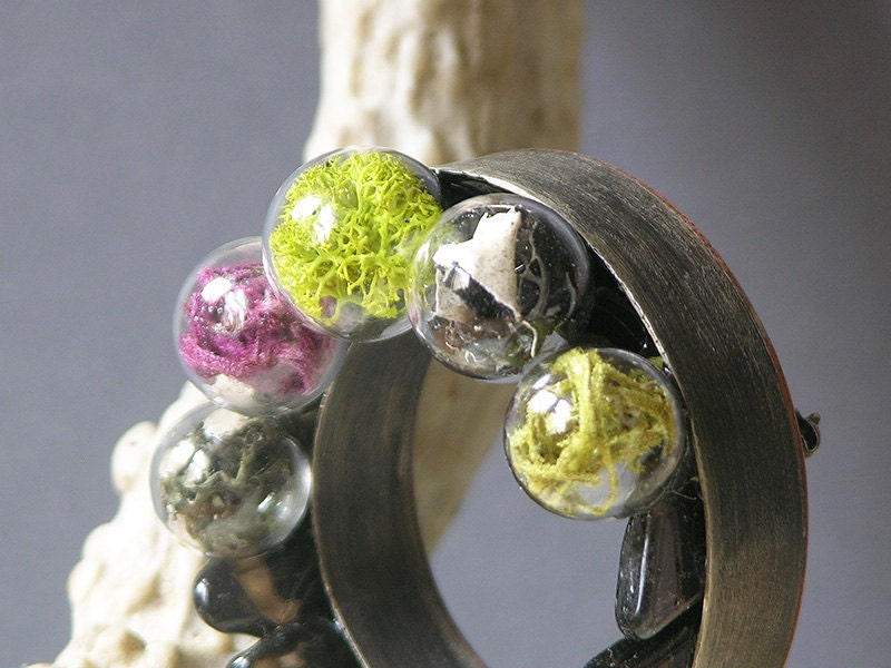 Moos - Und Felsbrosche Aus Echtem Moos Rauchquarz von dolldisasterdesign