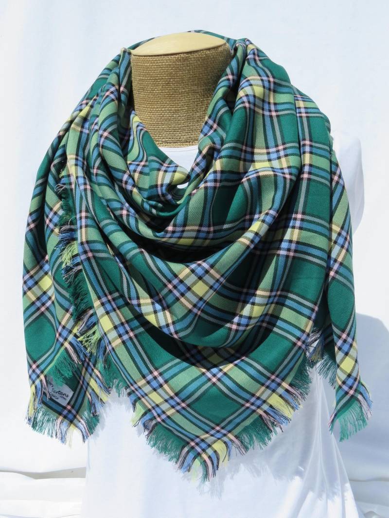 Alberta Tartan Decken Schal, Grün Kariert Wrap von dolldressedup