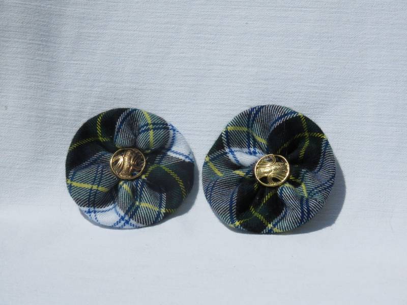 Dress Gordon Tartan Schuhclips, Büroschuhzubehör, Hochzeit Blumenclips, Grüne Und Weiße Blumen, Blumenclips von dolldressedup