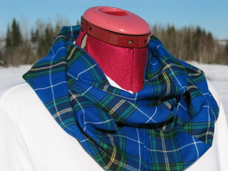 Nova Scotia Schottenkaro Infinity-Schal, #novascotiastrong Blau Karierter Tartan-Schal von dolldressedup