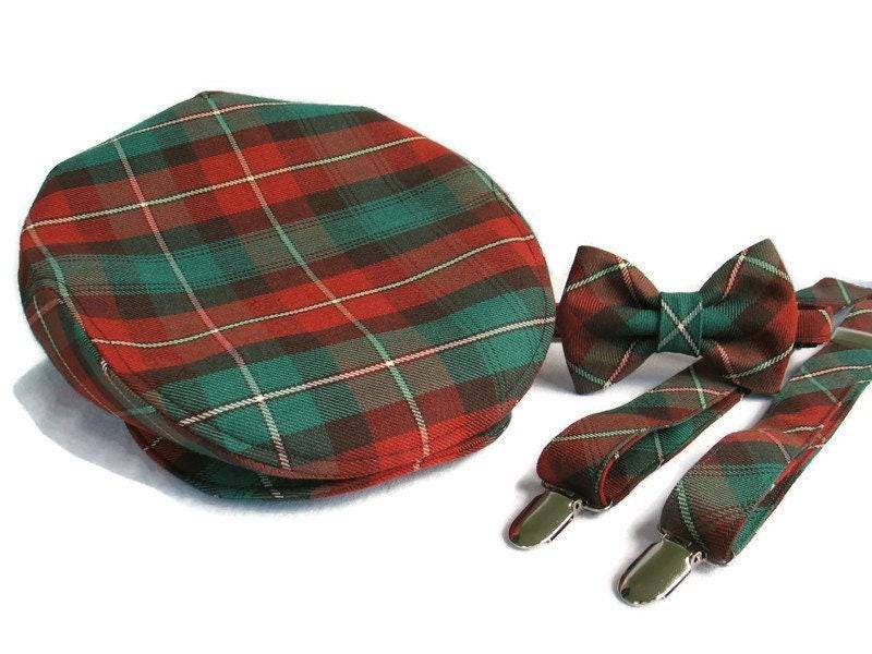 Prince Edward Island Tartan Schiebermütze, Fliege Und Hosenträger Set Aus Pei von dolldressedup