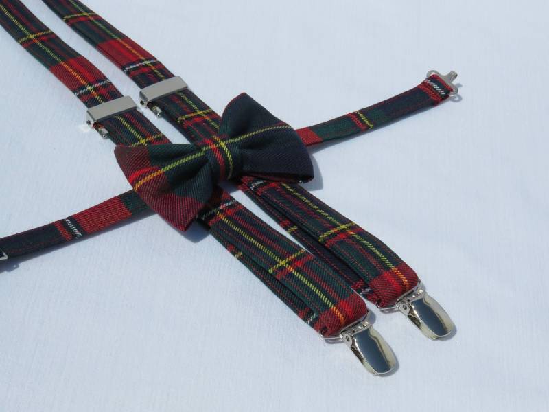 "Quebec Tartan Hosenträger Und Fliege Im Set." von dolldressedup