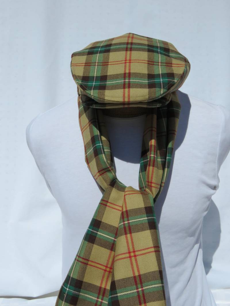 Saskatchewan Tartan Schiebermütze Und Schal Set Ein Tolles Geburtstagsgeschenk Für Männer von dolldressedup