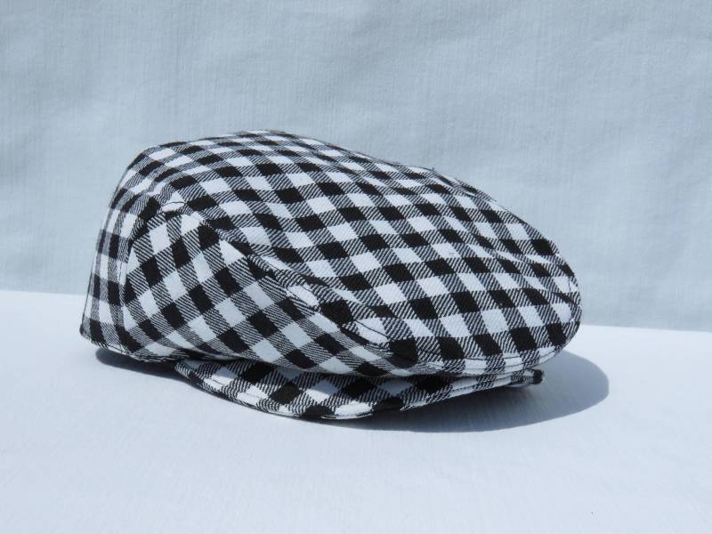Schiebermütze, Schwarz Weiß Gingham Schiebermütze Für Kleinkind Fotos Vom Land von dolldressedup