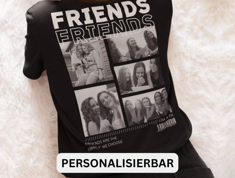 Friends Shirt Personalisiert Mit Fotos Und Namen Geschenk Beste Freundin Geburtstag Freundschaftsshirt Baumwolle von domebey