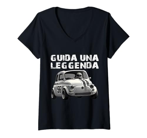Damen FIAT 500 T-Shirt mit V-Ausschnitt Damen FIAT 500 T-Shirt mit V-Ausschnitt von domi