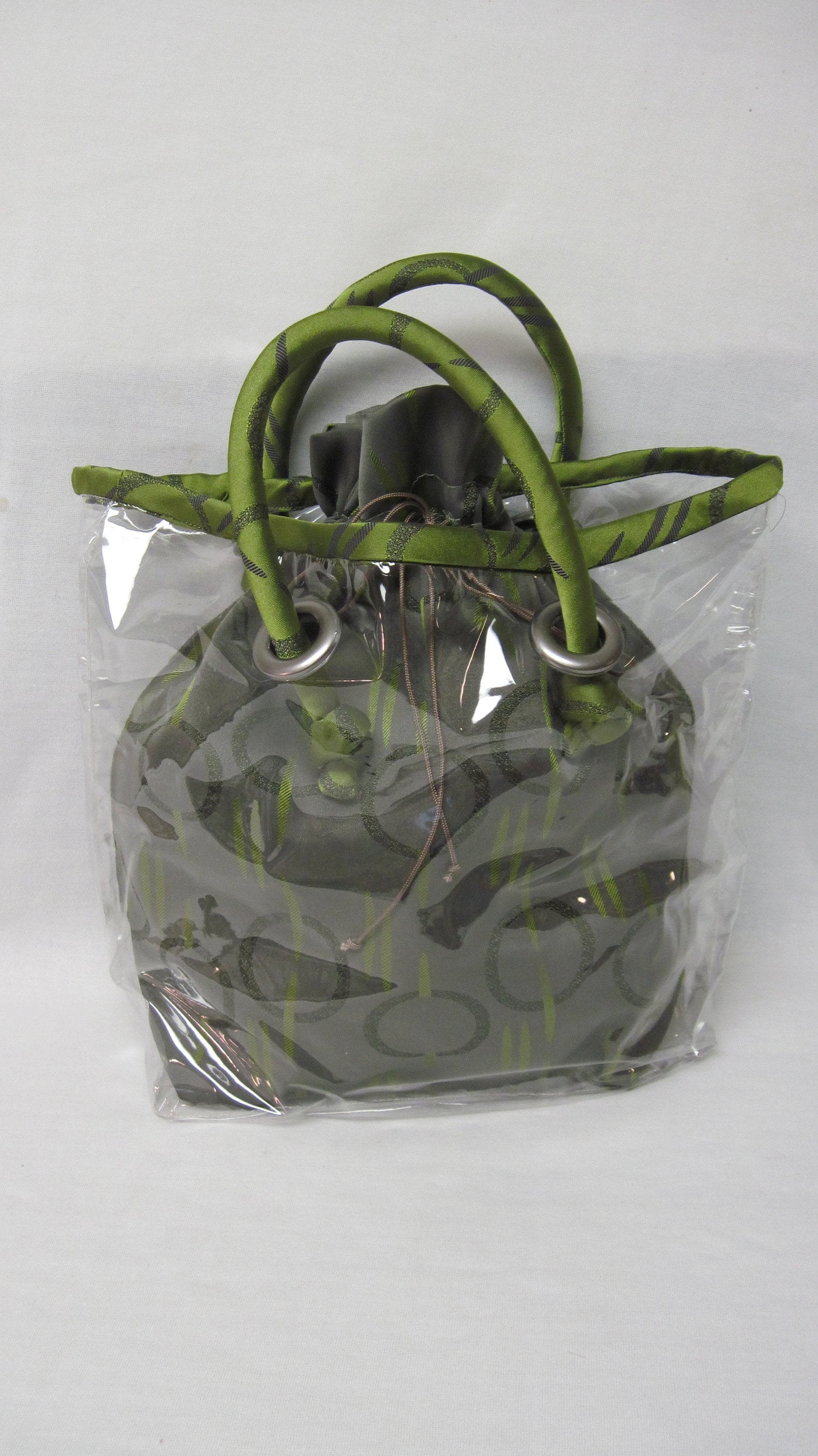 Peek-A-Boo Tasche Mit Klarem Außenbeutel Und Zugkordelsack - Grau & Grün Peek-A-Boo Tasche Mit Klarem Außenbeutel Und Zugkordelsack - Grau & Grün von domicil