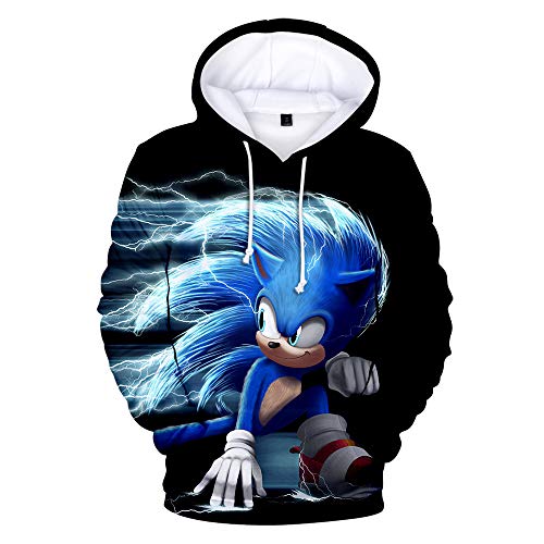 Unisex Kinder Sonic The Hedgehog Lässige T-Shirt Langarm Kapuzenpullover Sonic Pullover Sweatshirts von domorebest