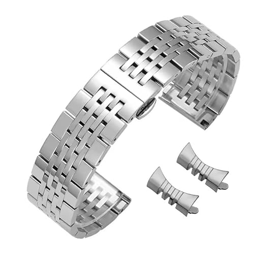dongriuk Edelstahl Silber Uhrenarmband für Tissot T006 Curved End Uhrenarmband für MIDO(Silver,18mm) von dongriuk