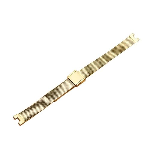 dongriuk Edelstahl-Uhrenarmband für CK K8G231/236 Metallgewebeband 10 mm Kerbe Uhrenarmband(Gold) von dongriuk
