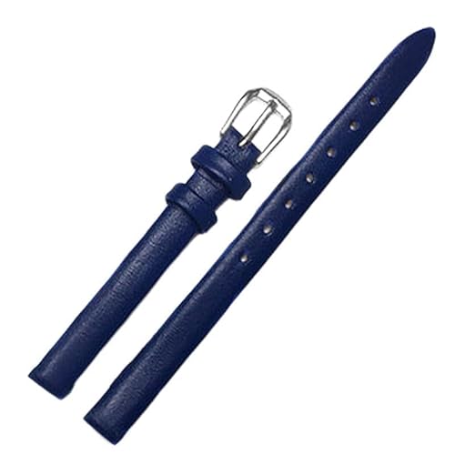dongriuk Fashion Echtes Leder Uhr Armband Frauen Armband Armbanduhr Mini Band Kleine Strap(Blue,17mm) von dongriuk