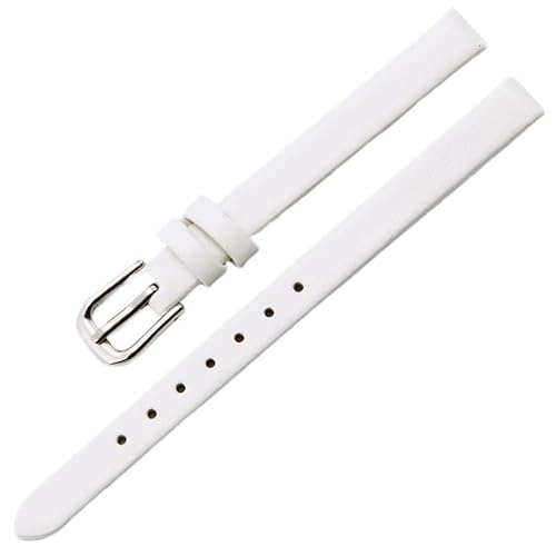 dongriuk Fashion Echtes Leder Uhr Armband Frauen Armband Armbanduhr Mini Band Kleine Strap(White,17mm) von dongriuk