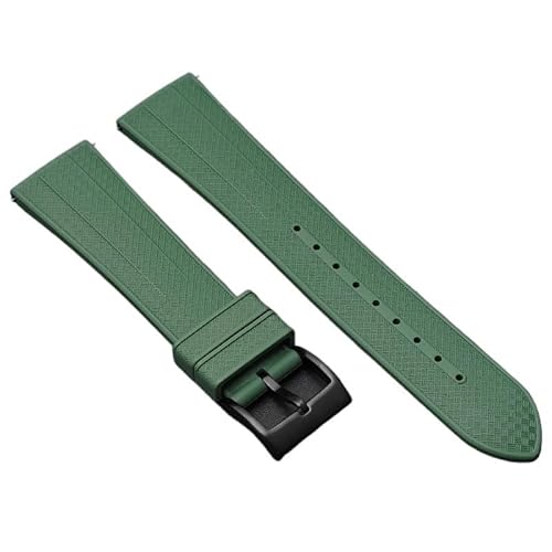 dongriuk Fluorkautschuk-Uhrenarmband für Omega, quadratisches gewebtes Muster, Uhrenarmband für Blancpain(Army greenb,22mm) von dongriuk
