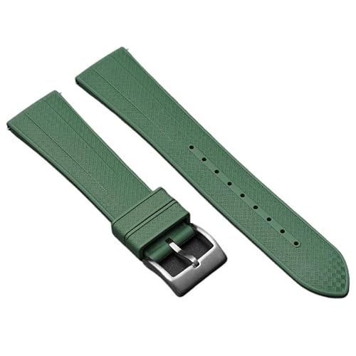 dongriuk Fluorkautschuk-Uhrenarmband für Omega, quadratisches gewebtes Muster, Uhrenarmband für Blancpain(Army greens,18mm) von dongriuk