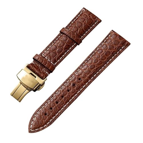 dongriuk Leder-Uhrenarmband für Maurice Lacroix Artisan Unisex mit Schmetterlingsschnalle(Brownwg1,22mm) von dongriuk