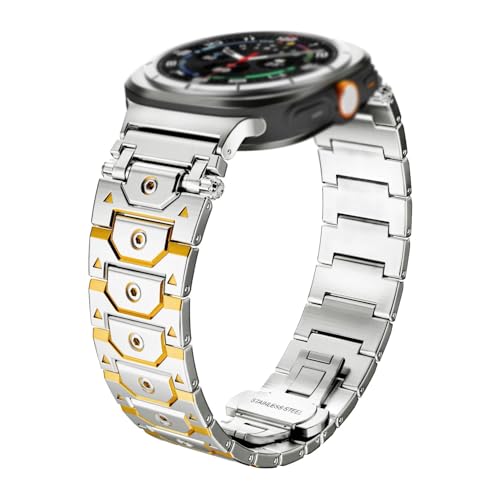 dongriuk Luxuriöses Edelstahlarmband für Galaxy Watch Ultra 47 mm, Metallarmband, Zubehör(Silver-G) von dongriuk
