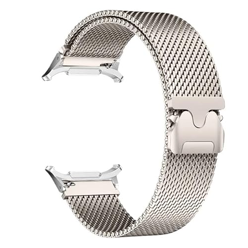 dongriuk Magnetisches Edelstahlarmband für Galaxy Watch 7 Ultra 47 mm No Gaps Milanese Armband(Starlight silver) von dongriuk