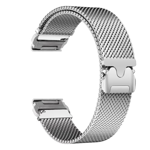 dongriuk Magnetisches Edelstahlarmband für Garmin Fenix ​​8 7X 7 Pro Fenix ​​6X 5X 5Plus Tactix 7 Forerunner 965 955 Quick Fit Armband Uhrenarmband(Silver,Feinx 7 7Pro) von dongriuk