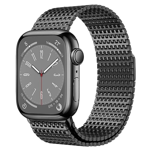 dongriuk Magnetisches Uhrenarmband für Apple Watch Ultra 2 Edelstahlarmband für iWatch Serie 10 9 8 7 6 5 4 SE(Black,38/40/41mm) von dongriuk