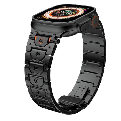 dongriuk Metallarmband für Apple Watch Ultra2 Ultra Edelstahl-Uhrenarmband für Iwatch Serie 10 9 8 7 6 5 4 Se Armband(Black,38 40 41mm) von dongriuk