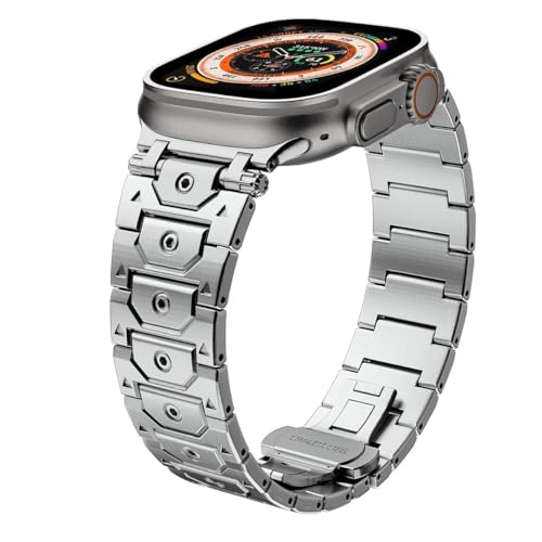 dongriuk Metallarmband für Apple Watch Ultra2 Ultra Edelstahl-Uhrenarmband für Iwatch Serie 10 9 8 7 6 5 4 Se Armband(Silver,Series 10 46mm) von dongriuk
