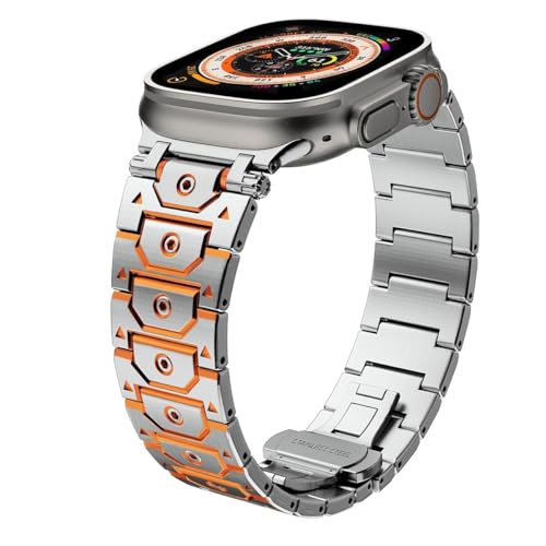 dongriuk Metallarmband für Apple Watch Ultra2 Ultra Edelstahl-Uhrenarmband für Iwatch Serie 10 9 8 7 6 5 4 Se Armband(Silvero,38 40 41mm) von dongriuk
