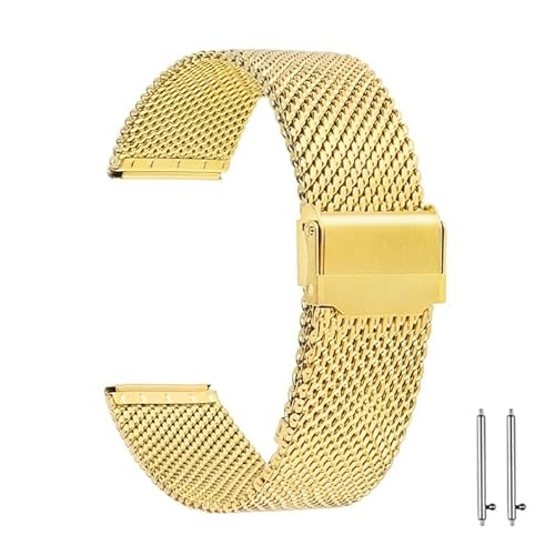 dongriuk Milanese Edelstahl Uhrenarmband Universal Metall Uhrenarmband Armband(Gold,24mm) von dongriuk