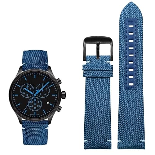 dongriuk Nylon-Uhrenarmband für MIDO Ocean Star M042 Commander M026.629 Herrenarmband 22 mm(Sapphire blueb) von dongriuk