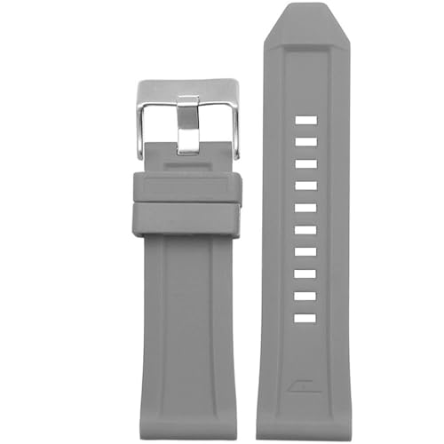 dongriuk Silikon-Uhrenarmband für Diesel DZ4496 DZ4427 DZ4487 DZ4323 DZ4318 DZ4305 Herrenuhren Armband(Grey silver buckle,26mm) von dongriuk