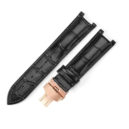 dongriuk Uhrenarmbänder aus echtem Leder für die Uhrenkette GC Ya133309(Blackbr) von dongriuk