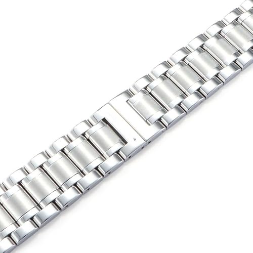 dongriuk Uhrenarmband Stahlband für Hamilton Khaki Jazz Eternal Field Uhrenkette mit Butterfly-Verschluss(Silver,14mm) von dongriuk