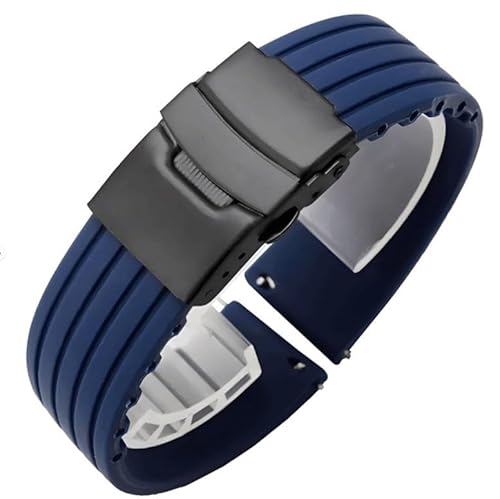 dongriuk Uhrenarmband aus natürlichem Silikon für das Uhrenarmband Hamilton Khaki Navy Jazzmaster Field Classic(Blueb,20mm) von dongriuk