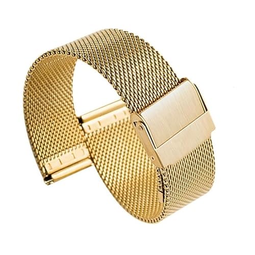 dongriuk Ultradünnes Mesh-Edelstahlarmband aus Metall für Daniel Wellington-Uhren(Gold,16mm) von dongriuk