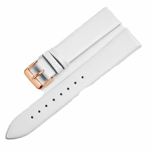 dongriuk Ultradünnes Uhrenarmband für Herren und Damen, Leinwandbindung, Ersatzlederarmband für CK K2Y211/K2M23, Armband mit Dornschließe(Whiter,16mm) von dongriuk
