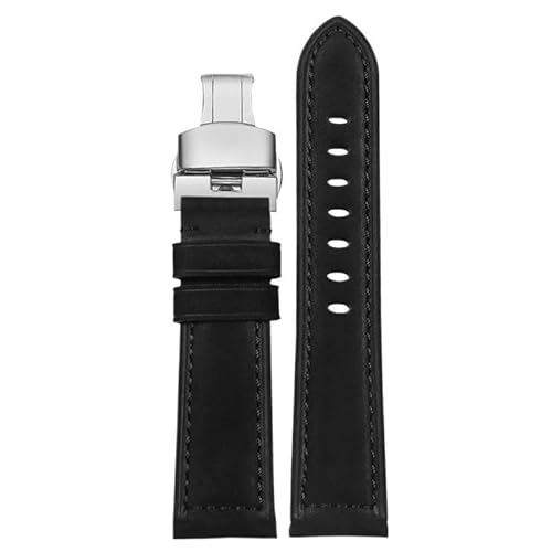 dongriuk Vintage-Armband aus gebürstetem Rindsleder für Tissot 1853 Speed-Leder-Uhrenarmband(Black1,19mm) von dongriuk