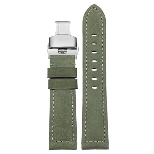 dongriuk Vintage-Armband aus gebürstetem Rindsleder für Tissot 1853 Speed-Leder-Uhrenarmband(Green1,19mm) von dongriuk