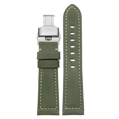 dongriuk Vintage-Armband aus gebürstetem Rindsleder für Tissot 1853 Speed-Leder-Uhrenarmband(Green2,24mm) von dongriuk