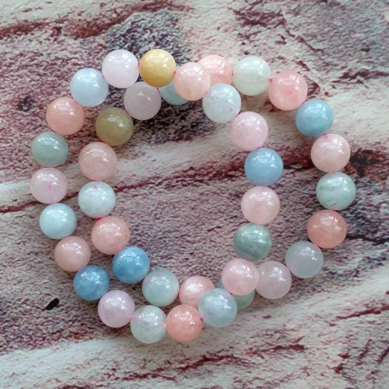 Natürliche Morganit Perlen Armband Runde Edelstein Armband Natürliche Morganit Perlen Armband Runde Edelstein Armband von dongstones