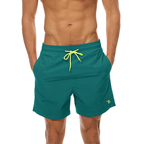 donhobo Badehose Herren Badeshorts Schnelltrocknend Männer Schwimmhose Boardshorts Strandshorts Männer Sporthose Kurz Beachshorts (Dunkelgrün, XS) von donhobo