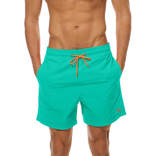 donhobo Badehose Herren Badeshorts Schnelltrocknend Männer Schwimmhose Boardshorts Strandshorts Männer Sporthose Kurz Beachshorts (Seegrün, M) von donhobo