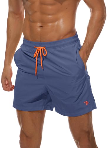 donhobo Badehose Herren Schnelltrocknend Boardshorts Männer Kurz Schwimmhose Strandshorts Beachshorts mit Mesh-Futter und Verstellbarem Tunnelzug (Graulila, M) von donhobo
